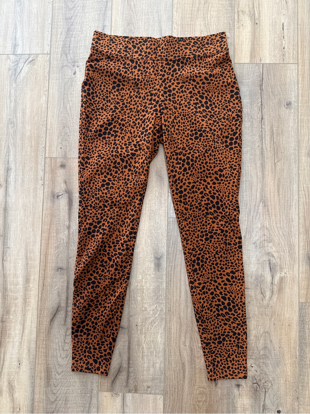 3 for $25 Lands’ End Leopard Print Leggings M Rust Thick Stretch Halloween Bold